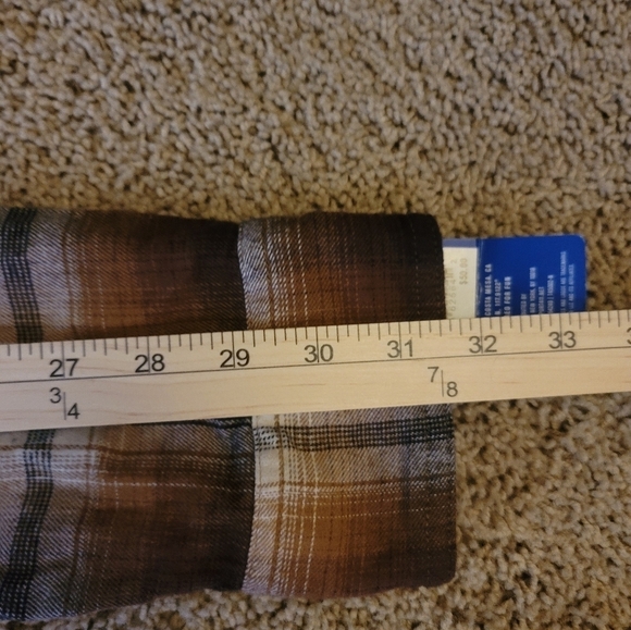 HURLEY PARADISE CITY COTTON FLANNEL BUTTON UP IN BLACK/BROWN PLAID, SZ LARGE - Picture 15 of 15